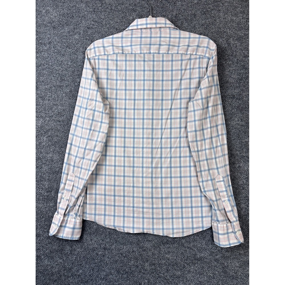 Faherty Shirt Mens Small Blue White Pink Plaid Button Down Long Sleeve Preppy - Picture 3 of 6